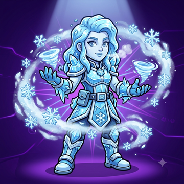 Frost character portrait — the controller, defensive specialist in Arena Blast