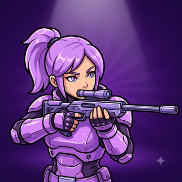 Nia character portrait — the sniper, high-damage ranged in Arena Blast
